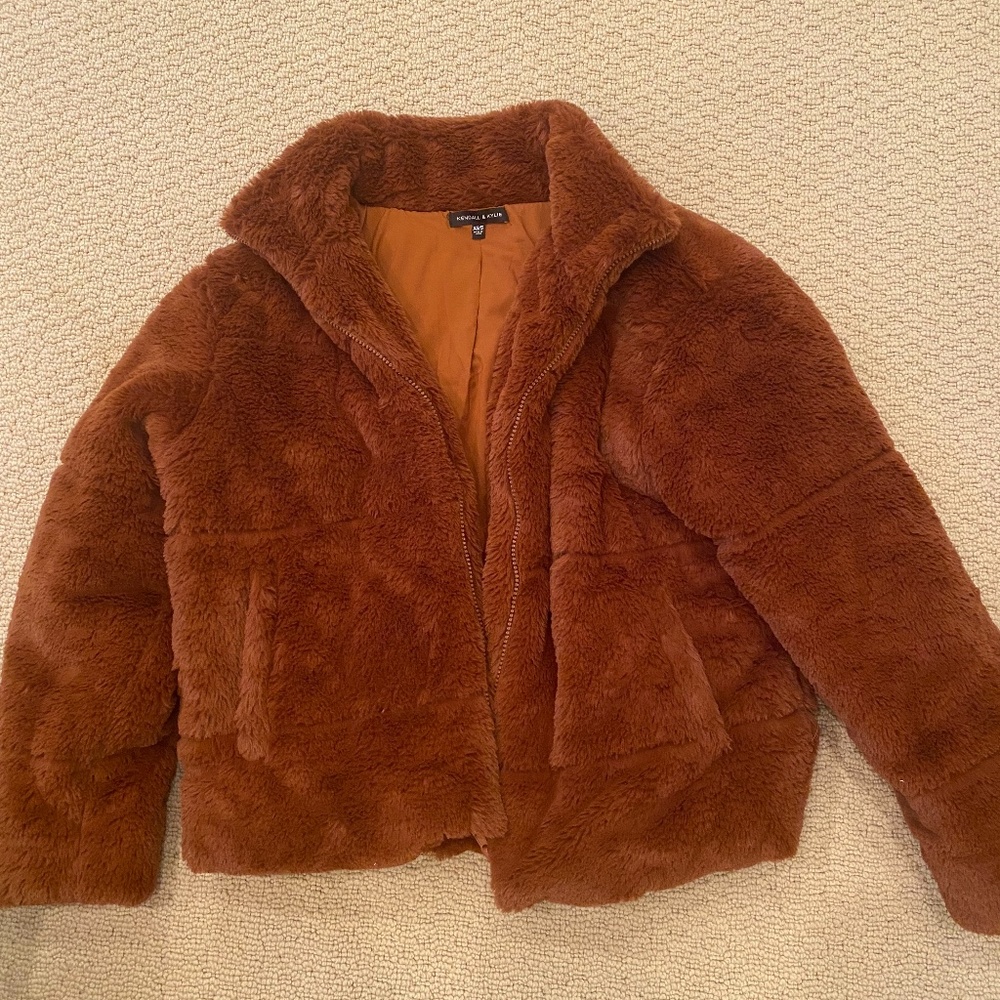 Kendall & Kylie Faux Fur Puffer Jacket